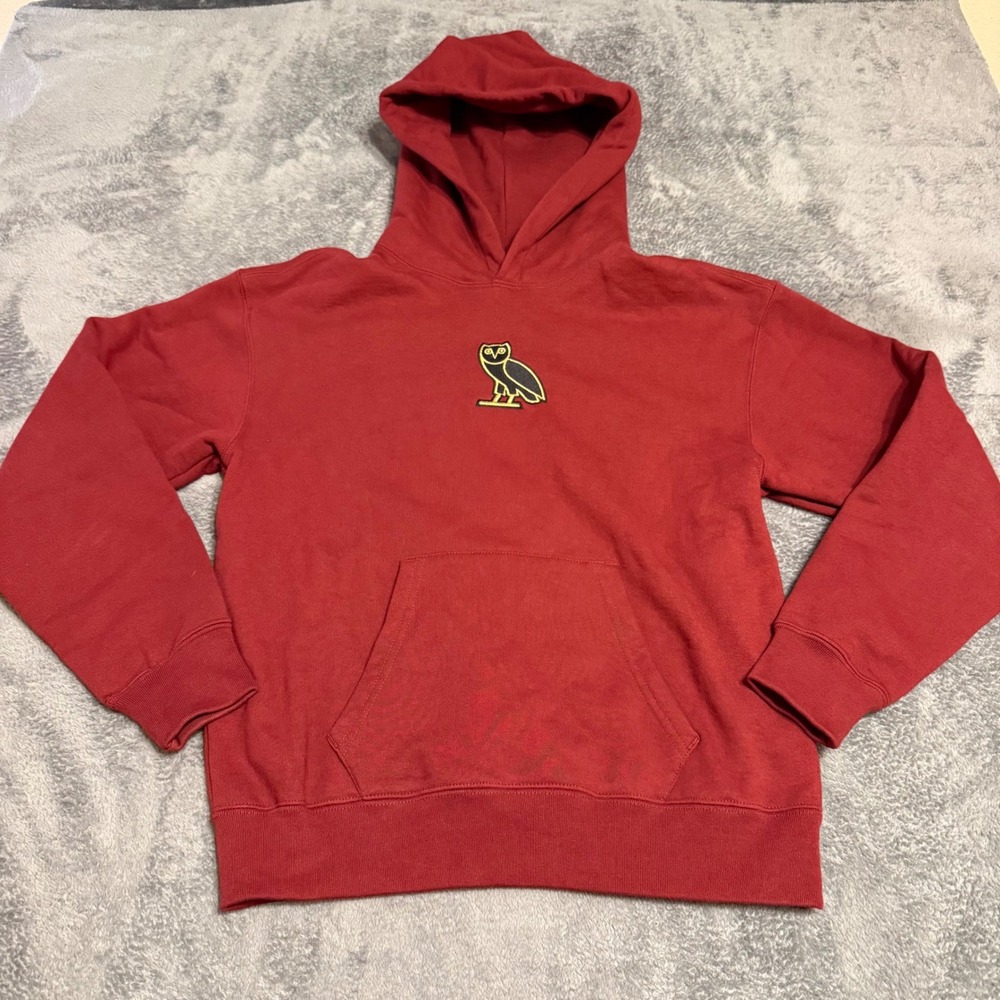 OVO Octobers Very Own Drake Crimson Embroidered Gold Black Owl Logo Hoodie Small